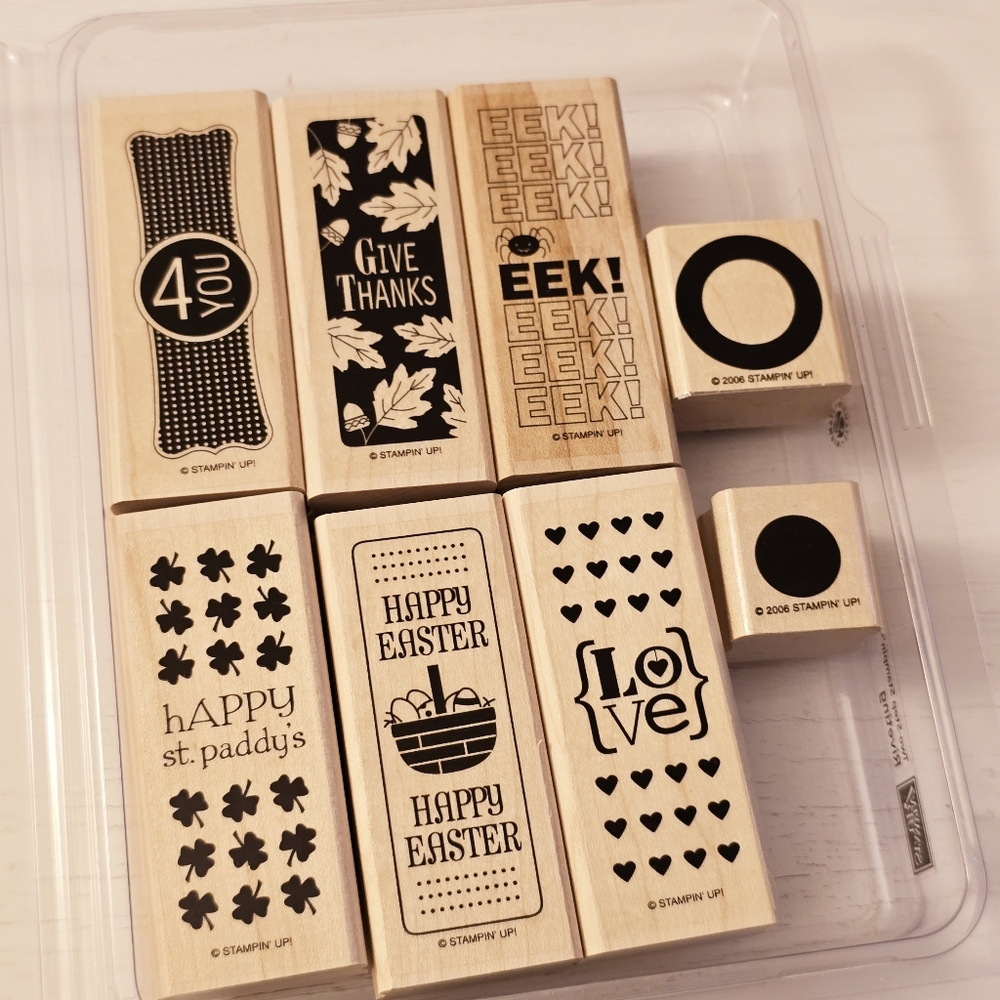 Stampin Up Riveting Two Step Stampin Set of 8